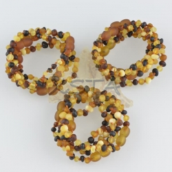 Amber teething bracelet baroque mixed raw
